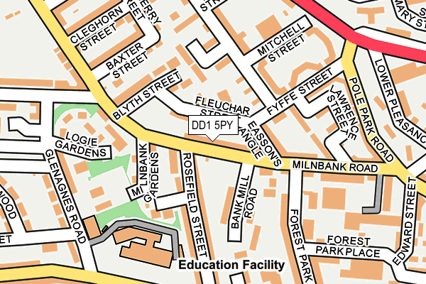 DD1 5PY map - OS OpenMap – Local (Ordnance Survey)