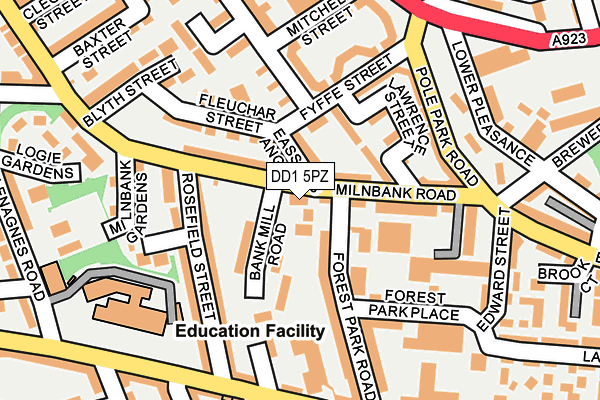 DD1 5PZ map - OS OpenMap – Local (Ordnance Survey)