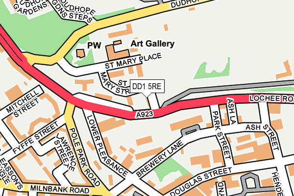 DD1 5RE map - OS OpenMap – Local (Ordnance Survey)