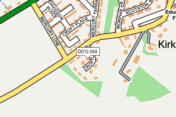 DD10 0AX map - OS OpenMap – Local (Ordnance Survey)