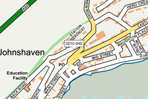 DD10 0HD map - OS OpenMap – Local (Ordnance Survey)