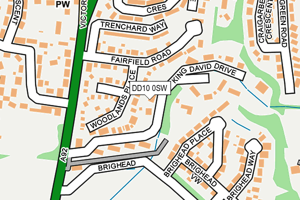 DD10 0SW map - OS OpenMap – Local (Ordnance Survey)