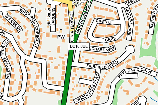 DD10 0UE map - OS OpenMap – Local (Ordnance Survey)