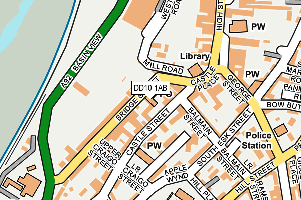 DD10 1AB map - OS OpenMap – Local (Ordnance Survey)