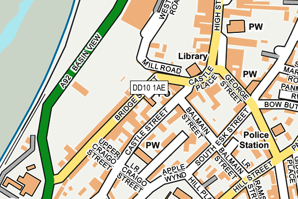 DD10 1AE map - OS OpenMap – Local (Ordnance Survey)
