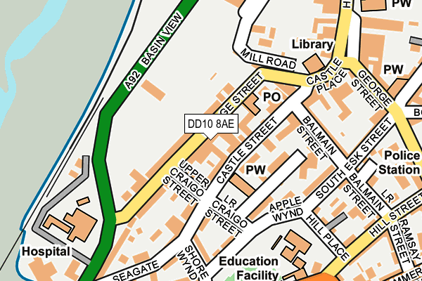DD10 8AE map - OS OpenMap – Local (Ordnance Survey)