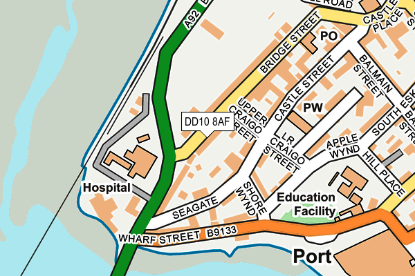 DD10 8AF map - OS OpenMap – Local (Ordnance Survey)