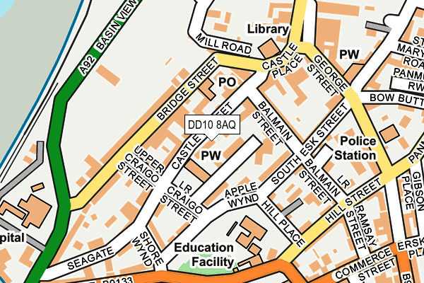 DD10 8AQ map - OS OpenMap – Local (Ordnance Survey)