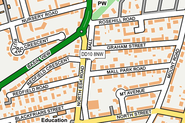 DD10 8NW map - OS OpenMap – Local (Ordnance Survey)
