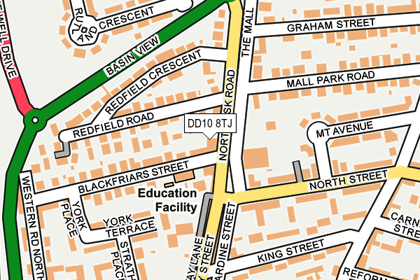 DD10 8TJ map - OS OpenMap – Local (Ordnance Survey)