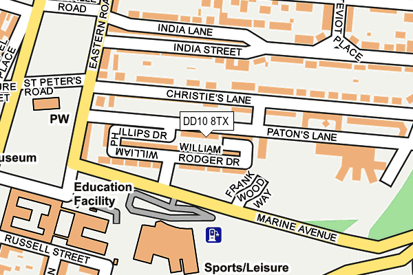 DD10 8TX map - OS OpenMap – Local (Ordnance Survey)