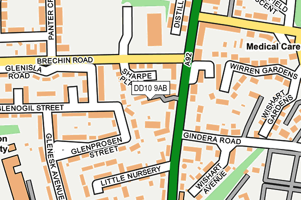 DD10 9AB map - OS OpenMap – Local (Ordnance Survey)