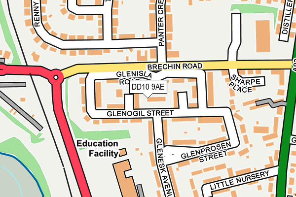 DD10 9AE map - OS OpenMap – Local (Ordnance Survey)