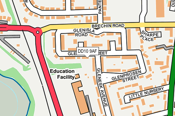 DD10 9AF map - OS OpenMap – Local (Ordnance Survey)