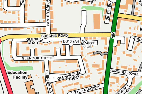 DD10 9AH map - OS OpenMap – Local (Ordnance Survey)