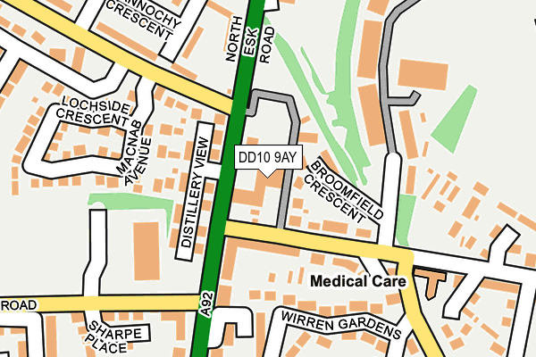 DD10 9AY map - OS OpenMap – Local (Ordnance Survey)