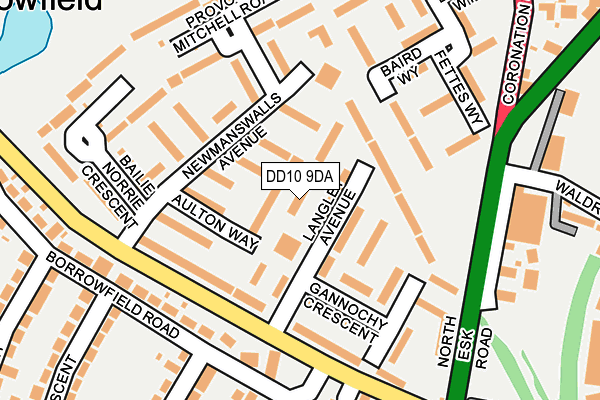 DD10 9DA map - OS OpenMap – Local (Ordnance Survey)