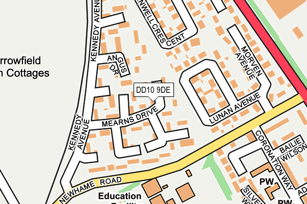 DD10 9DE map - OS OpenMap – Local (Ordnance Survey)