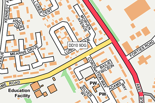 DD10 9DG map - OS OpenMap – Local (Ordnance Survey)