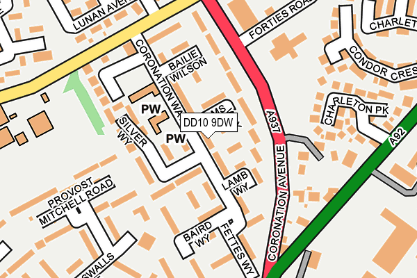 DD10 9DW map - OS OpenMap – Local (Ordnance Survey)