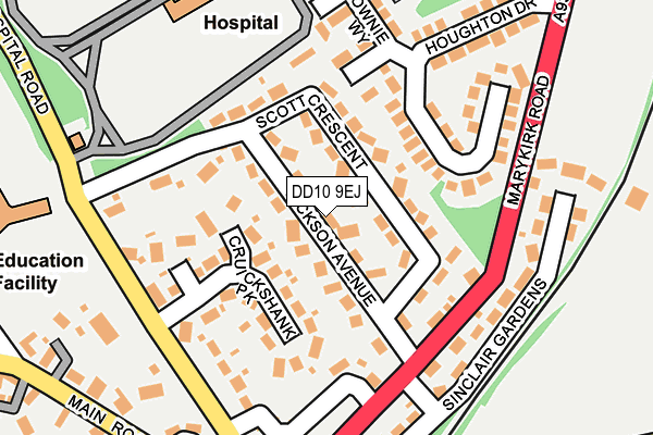 DD10 9EJ map - OS OpenMap – Local (Ordnance Survey)