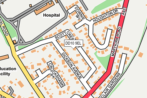 DD10 9EL map - OS OpenMap – Local (Ordnance Survey)