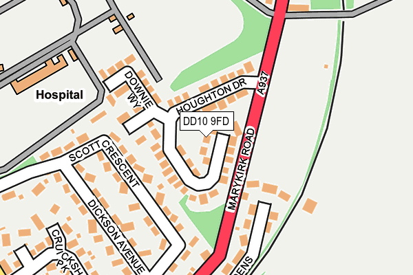 DD10 9FD map - OS OpenMap – Local (Ordnance Survey)