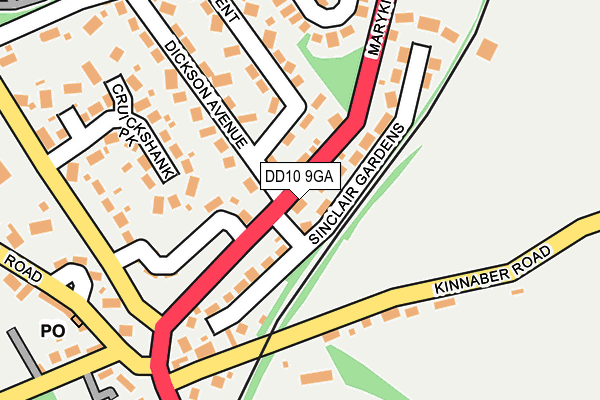 DD10 9GA map - OS OpenMap – Local (Ordnance Survey)