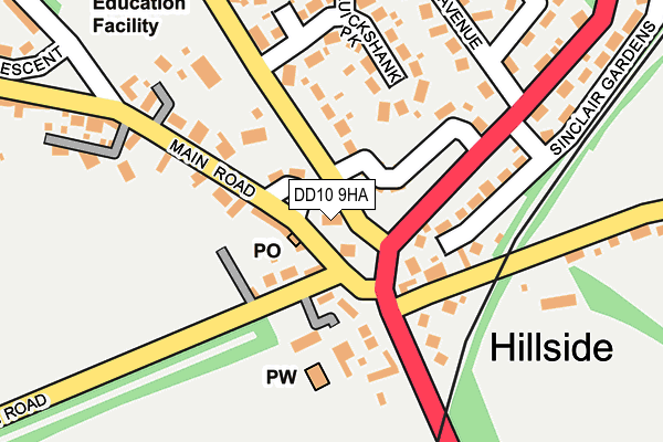 DD10 9HA map - OS OpenMap – Local (Ordnance Survey)