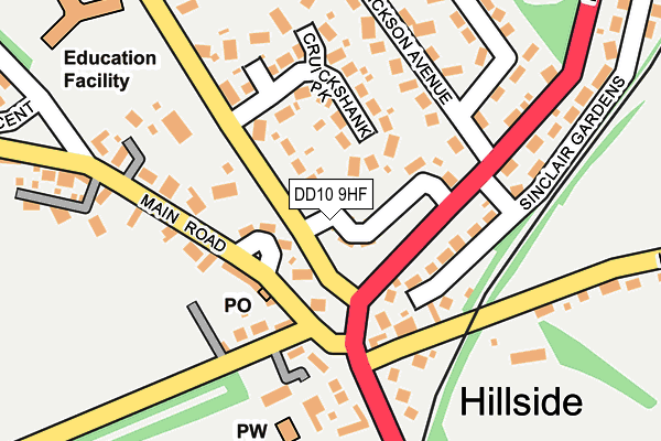 DD10 9HF map - OS OpenMap – Local (Ordnance Survey)
