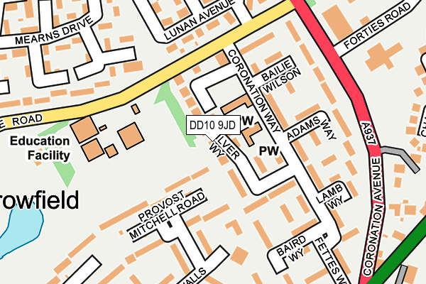 DD10 9JD map - OS OpenMap – Local (Ordnance Survey)