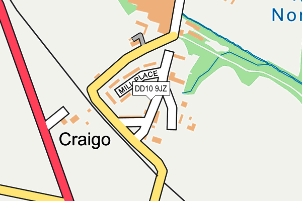 DD10 9JZ map - OS OpenMap – Local (Ordnance Survey)