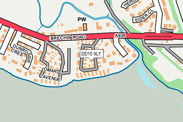 DD10 9LY map - OS OpenMap – Local (Ordnance Survey)