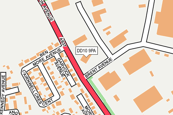 DD10 9PA map - OS OpenMap – Local (Ordnance Survey)