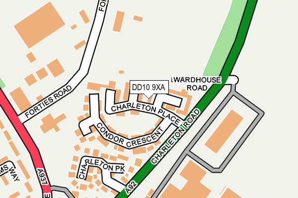 DD10 9XA map - OS OpenMap – Local (Ordnance Survey)