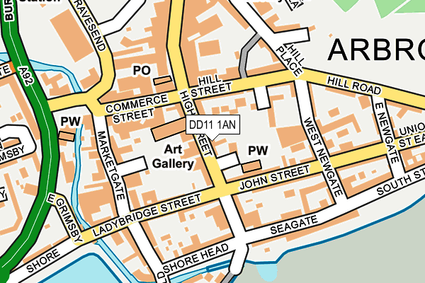 Map of K G PROPERTIES(ARBROATH) LIMITED at local scale
