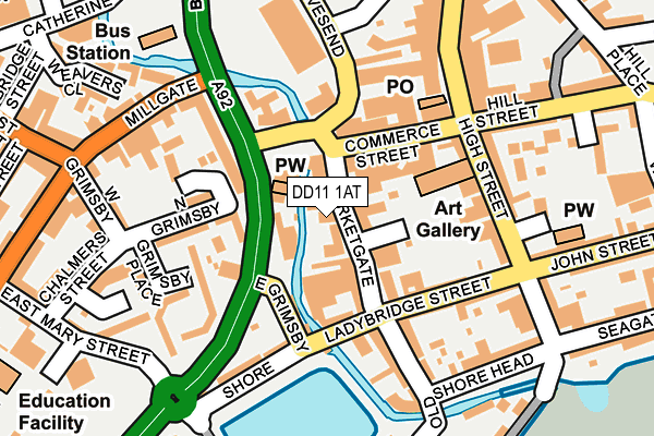 DD11 1AT map - OS OpenMap – Local (Ordnance Survey)