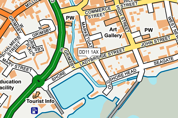 DD11 1AX map - OS OpenMap – Local (Ordnance Survey)