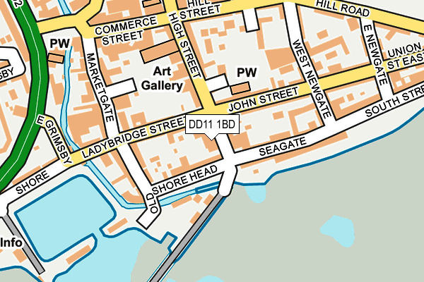 DD11 1BD map - OS OpenMap – Local (Ordnance Survey)