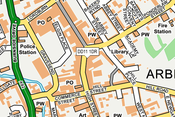 DD11 1DR map - OS OpenMap – Local (Ordnance Survey)