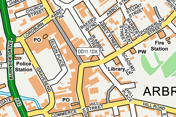 DD11 1DX map - OS OpenMap – Local (Ordnance Survey)