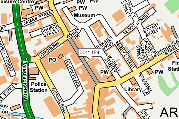 DD11 1EB map - OS OpenMap – Local (Ordnance Survey)