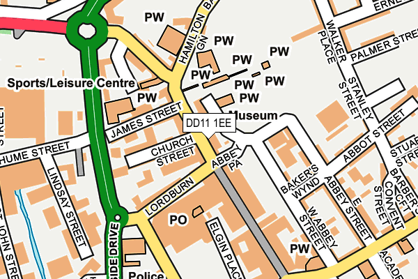 DD11 1EE map - OS OpenMap – Local (Ordnance Survey)