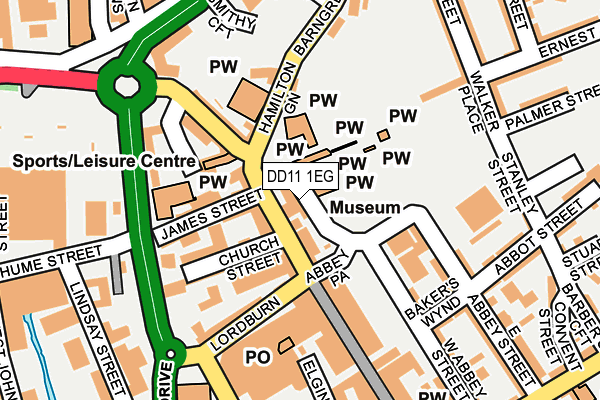 DD11 1EG map - OS OpenMap – Local (Ordnance Survey)