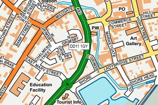 DD11 1GY map - OS OpenMap – Local (Ordnance Survey)