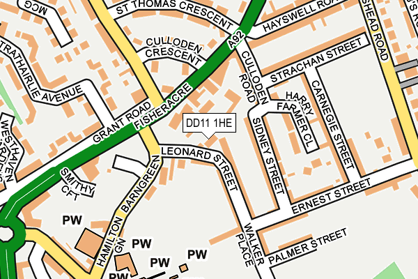 DD11 1HE map - OS OpenMap – Local (Ordnance Survey)