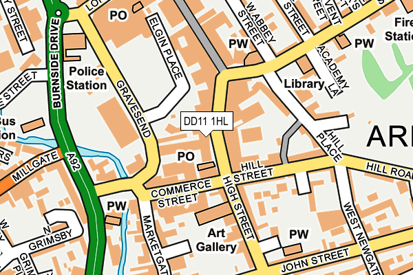 DD11 1HL map - OS OpenMap – Local (Ordnance Survey)
