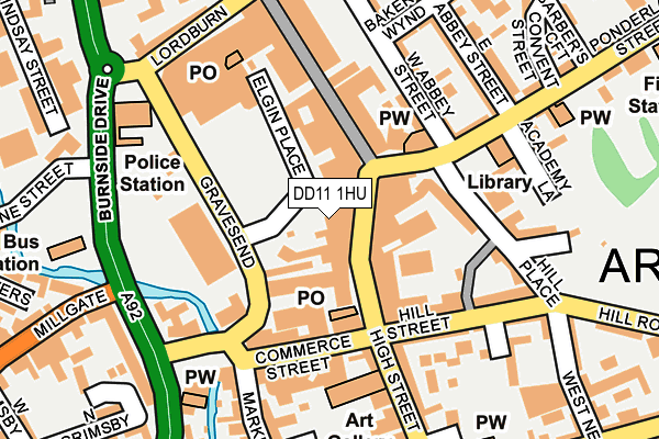 DD11 1HU map - OS OpenMap – Local (Ordnance Survey)