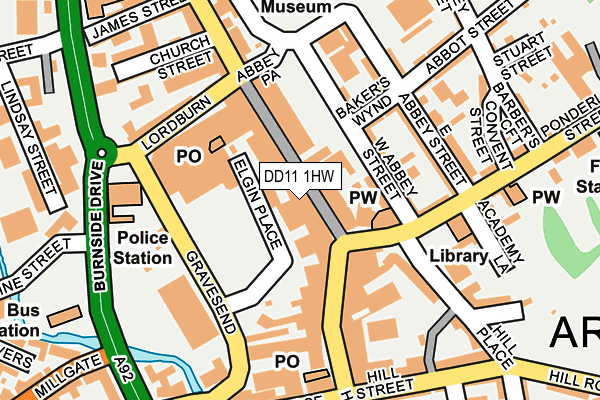 DD11 1HW map - OS OpenMap – Local (Ordnance Survey)