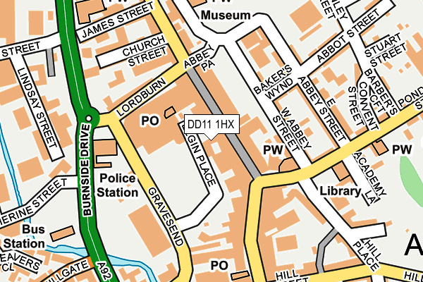 DD11 1HX map - OS OpenMap – Local (Ordnance Survey)